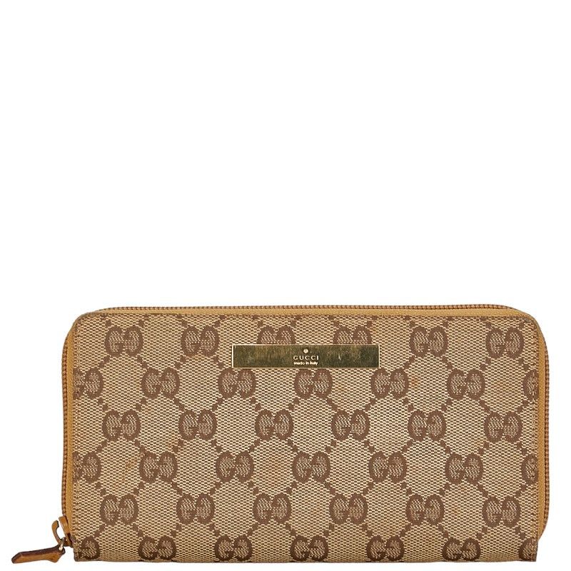 Gucci Gucci Gucci GG Canvas Long Wallet Brown Canvas Long Wallet 035.4276.2152 in Good Condition Size ONE SIZE - 1 Thumbnail