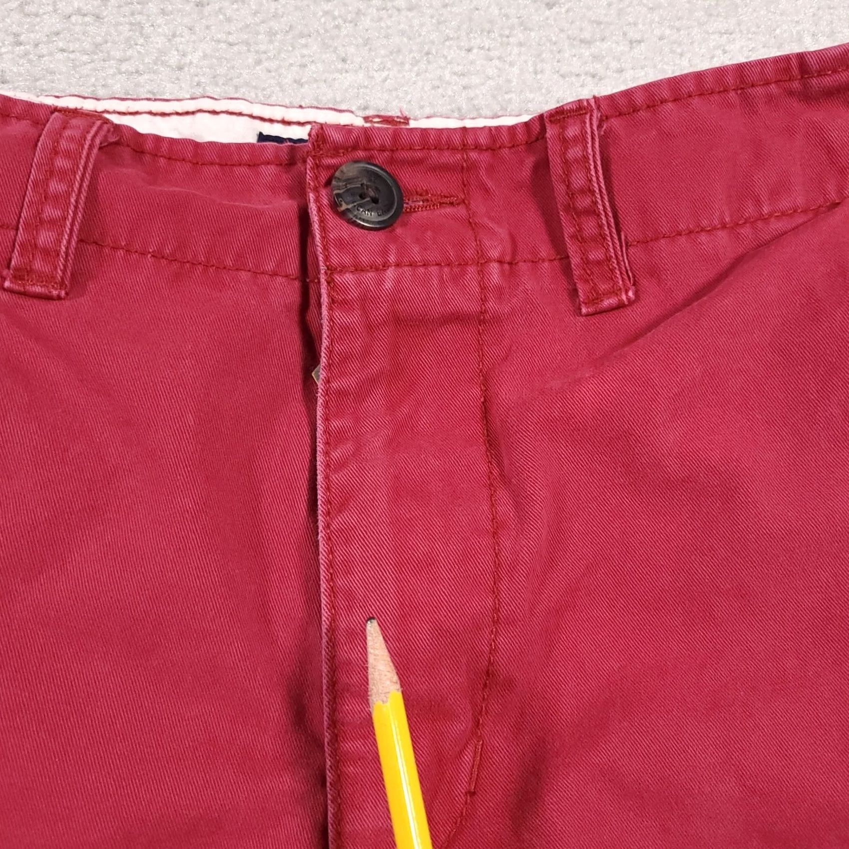 American Eagle Outfitters American Eagle Shorts Mens 31 Longboard Chino Casual Skater Flat Front Red Faded Size US 31 - 5 Thumbnail