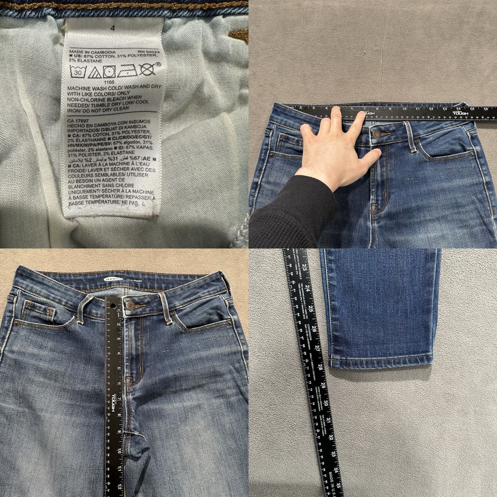 Old Navy Old Navy Womens Jeans Size 4 Blue Denim Straight Mid Rise Distressed Faded GUC Size 27" / US 4 / IT 40 - 9 Thumbnail