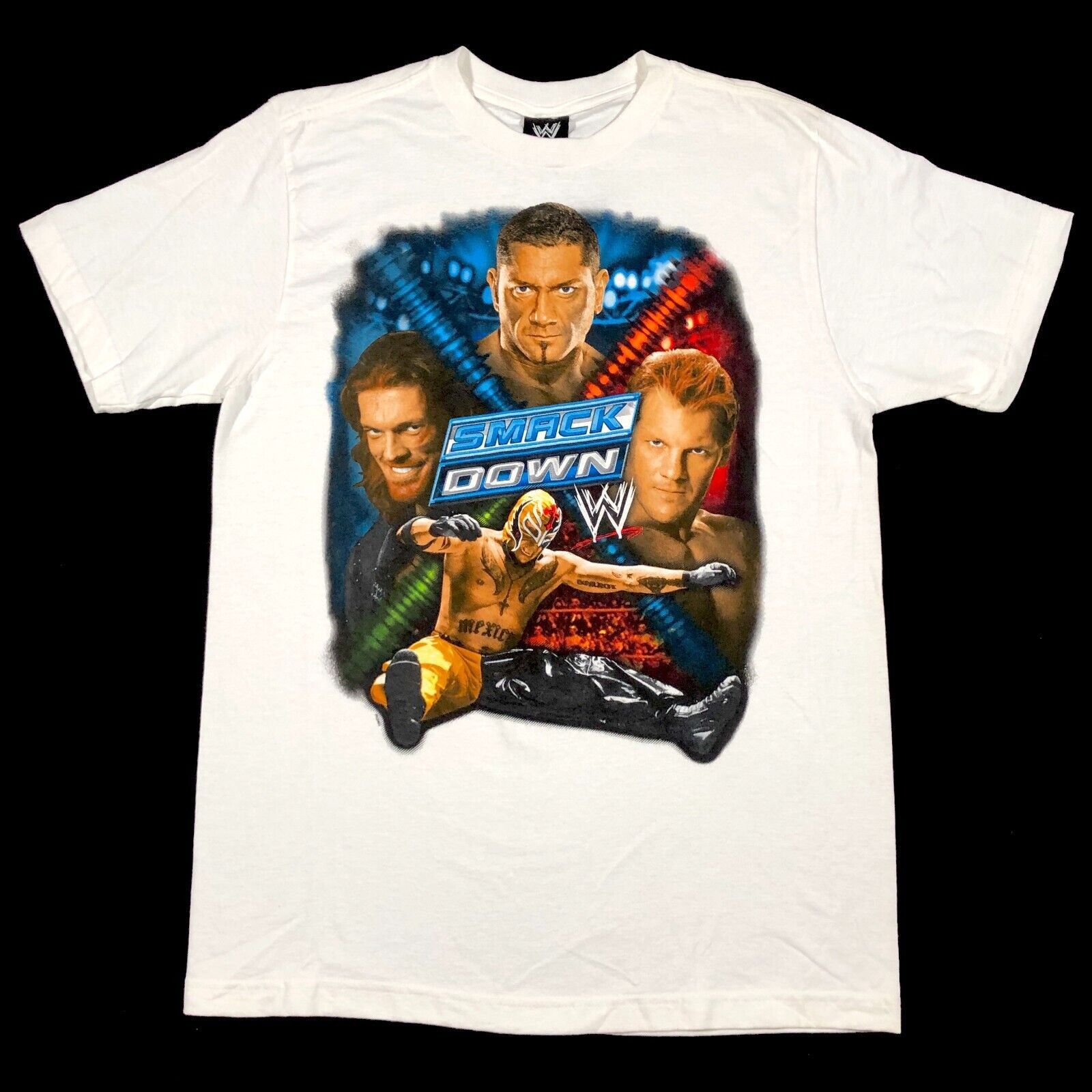 Vintage × WWE 2008 WWE Smackdown Wrestling White Tee T Shirt Size Youth XL Size XL / US 12-14 / IT 48-50 - 1 Thumbnail