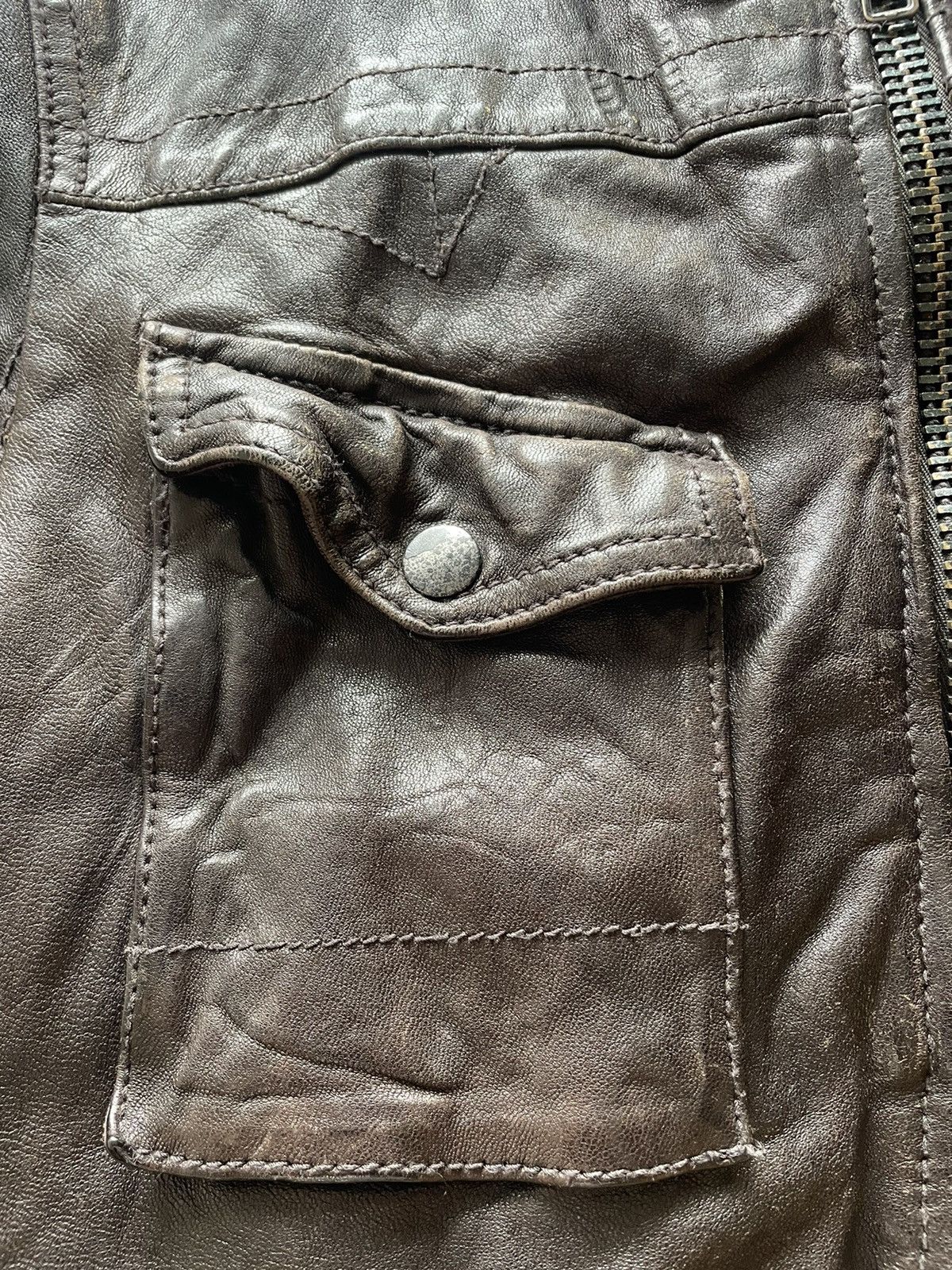 Allsaints ALLSAINTS SPITALFIELDS LoT A LEATHER JACKET MILITARY BIKER Size US S / EU 44-46 / 1 - 6 Thumbnail