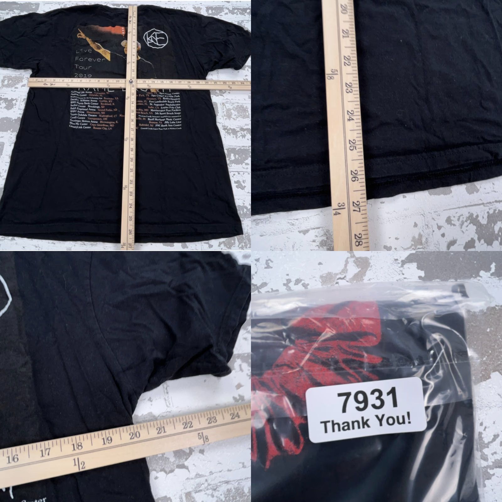 Vintage Kane Brown Band T-Shirt Men Large Black Concert Tour 2-Sided Cotton Jersey Size US L / EU 52-54 / 3 - 8 Thumbnail