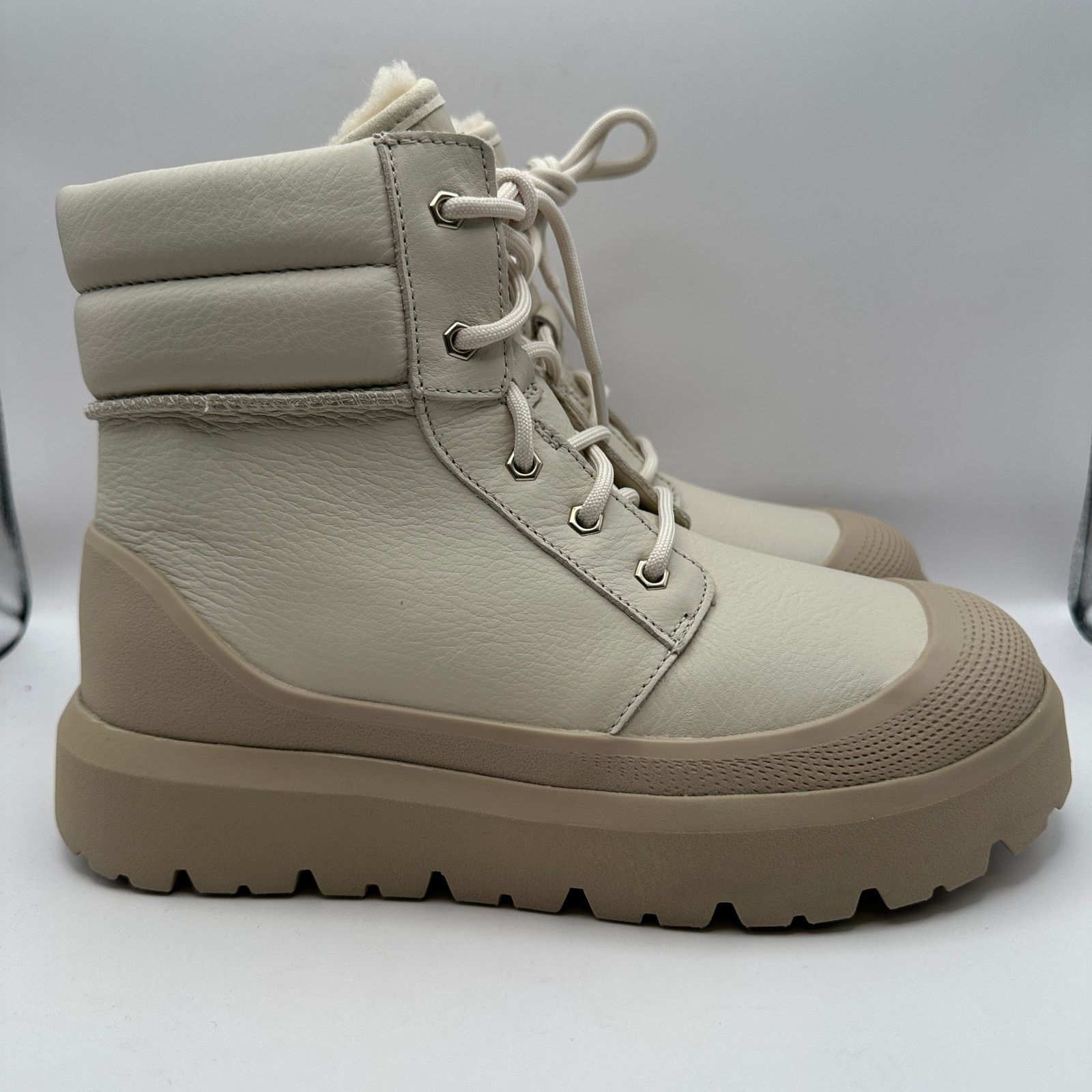 Ugg UGG Neumel High Men's 4 Weather Hybrid Leather Boots White Size US 11 / EU 44 - 4 Thumbnail
