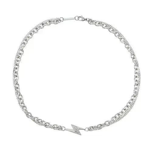 Jewelry Bolt Chrome Chain Silver Goth God Vibe Necklace Size ONE SIZE - 2 Thumbnail