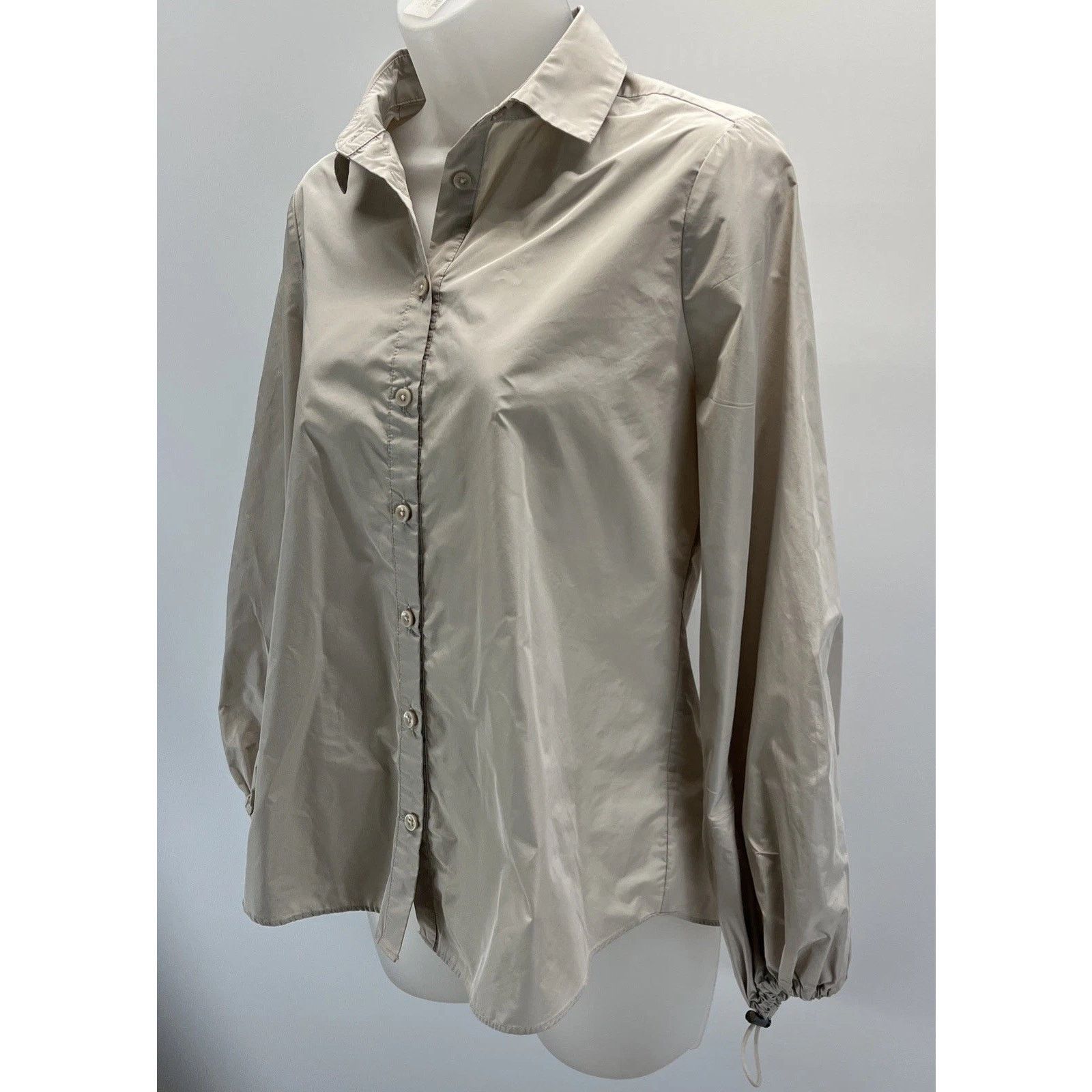 Chicos Chicos Bungee Sleeve Button Up Beige Shacket XS Size XS / US 0-2 / IT 36-38 - 3 Thumbnail