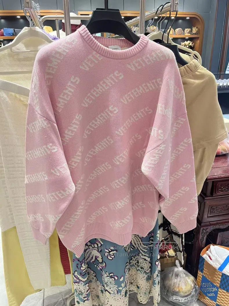 Vetements Pink Logo Sweater
