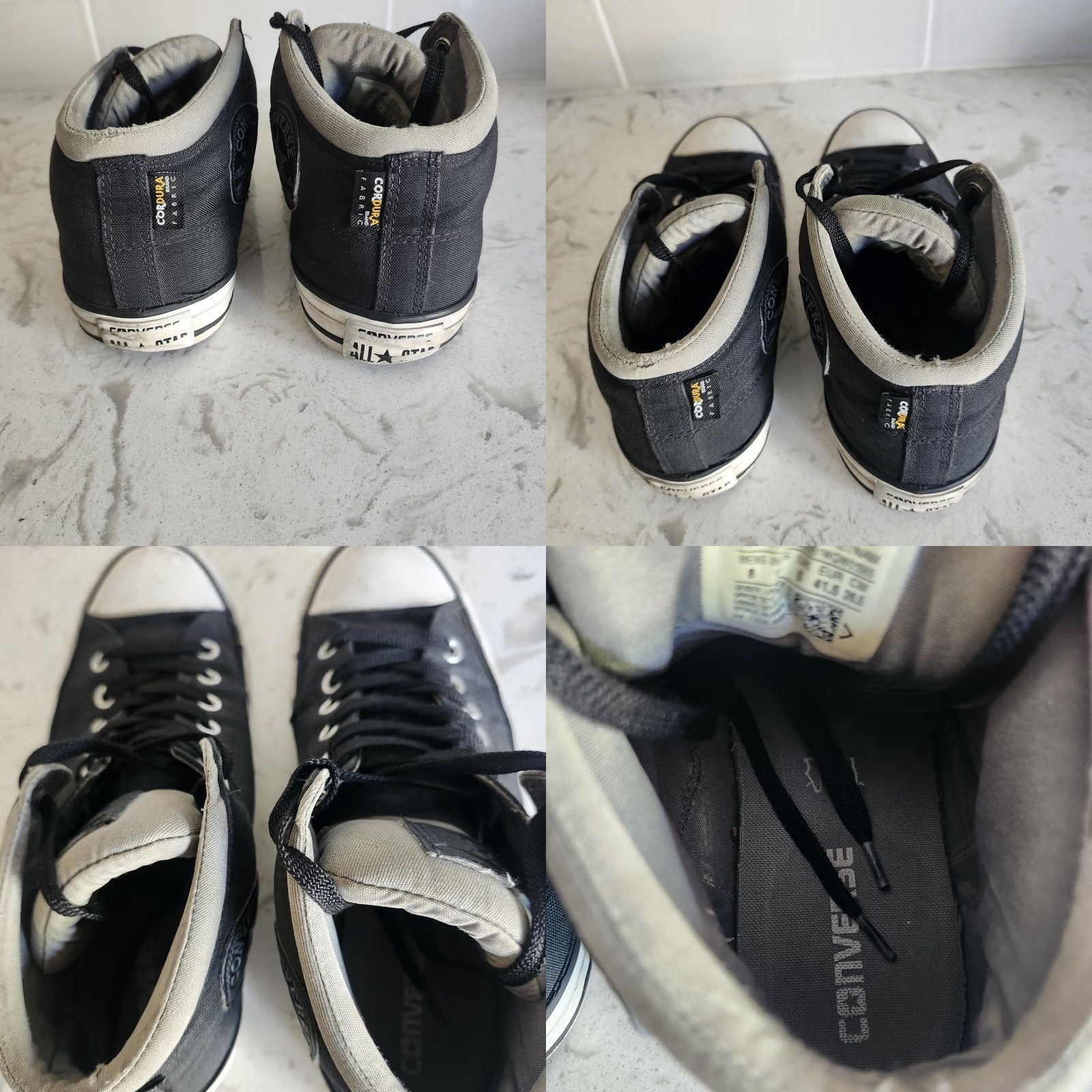 Converse Converse All Star High Top Cordura Black 157451C 8M Men Sneaker Lace Up Casual Workwear Activewear Size US M / EU 48-50 / 2 - 9 Thumbnail