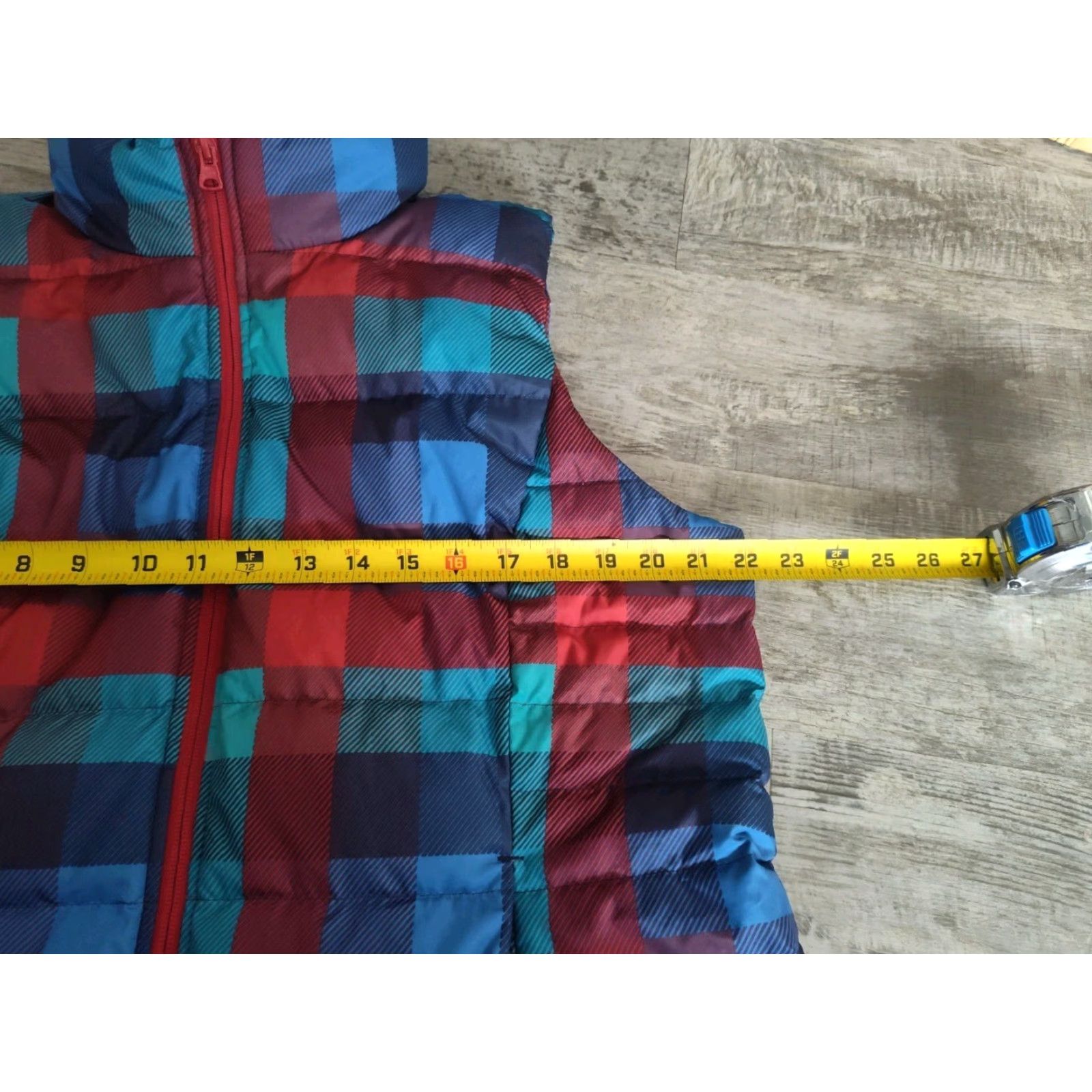 Lands' End Lands' End Multi Plaid Print Full-Zip Down Puffer Vest Size L EUC Size L / US 10 / IT 46 - 5 Thumbnail