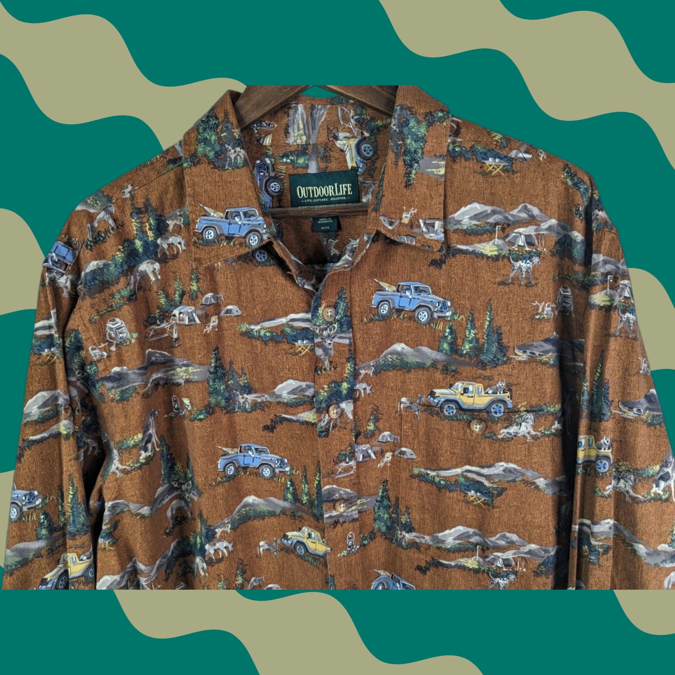 Alife Outdoor Life Shirt Men's XL Long Sleeve Orange Camping Hunting Outdoor Button-Up Size US XL / EU 56 / 4 - 1 Thumbnail