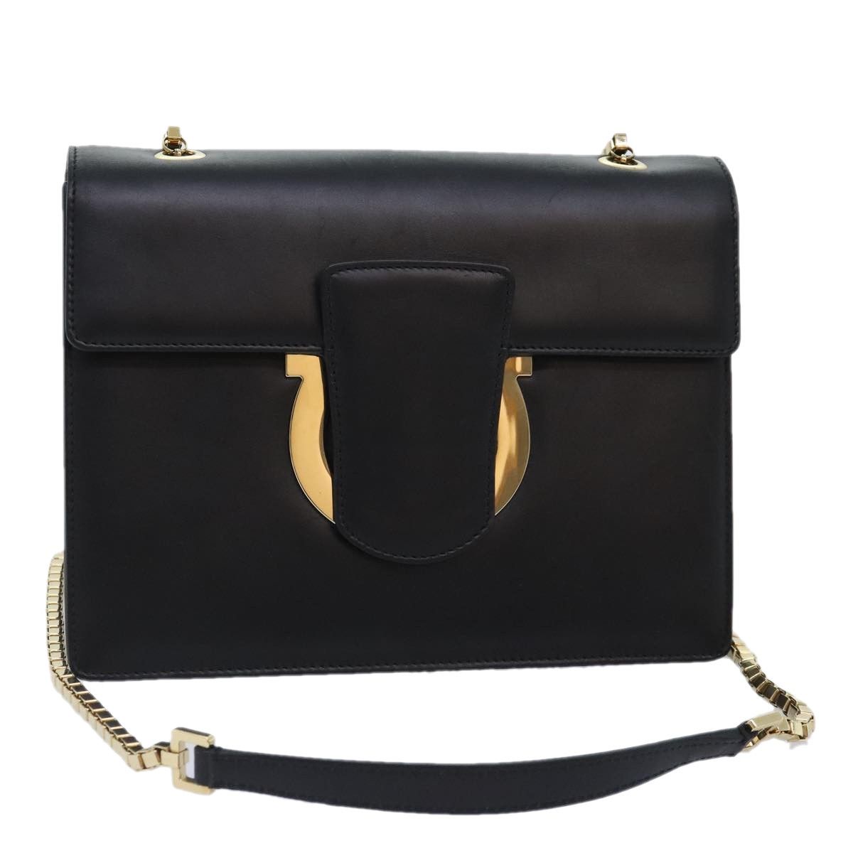 Salvatore Ferragamo Thalia Black Leather Shoulder Bag (Pre-Owned) Size ONE SIZE - 1 Thumbnail