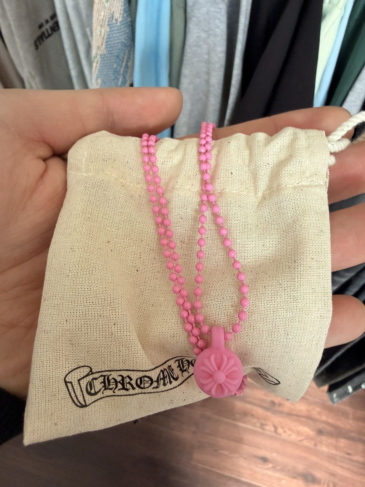 Chrome Hearts Chrome Heart Crossball Chain Silicone Pink Size ONE SIZE - 2 Thumbnail
