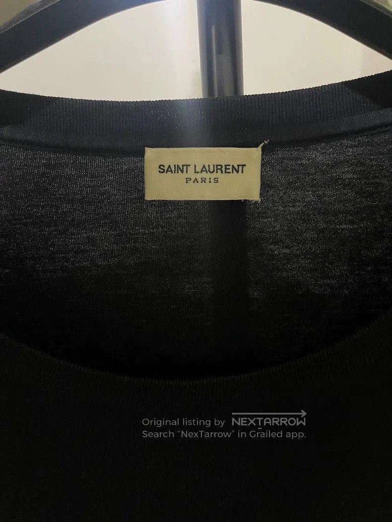 Saint Laurent Paris Saint Laurent Black Letter Distressed Tee. Size US XL / EU 56 / 4 - 3 Thumbnail