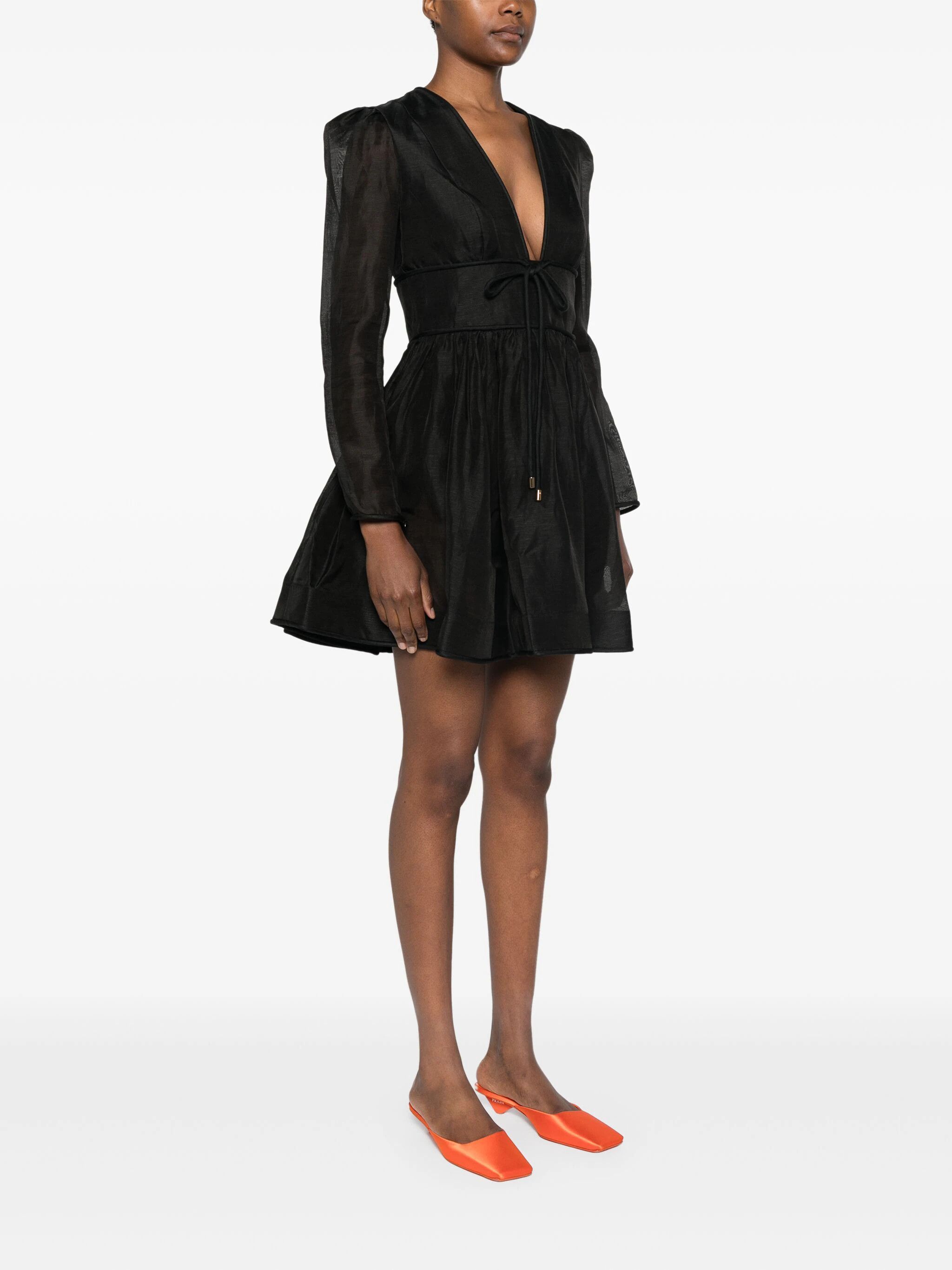 Zimmermann o1s22i1n1024 Structured Eden Mini Dress in Black Size M / US 6-8 / IT 42-44 - 3 Thumbnail