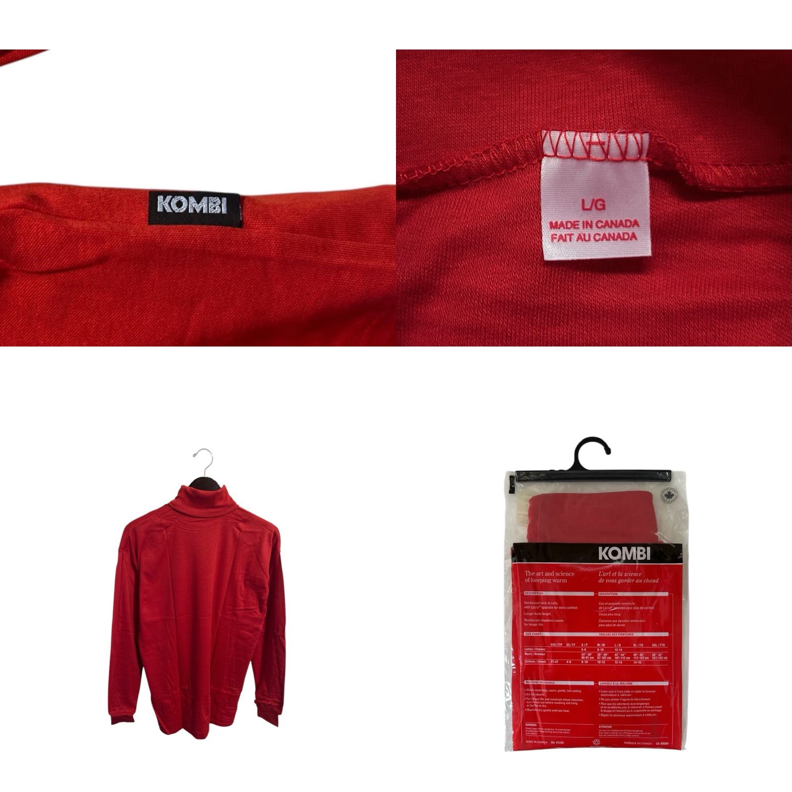 Vintage VINTAGE Kombi Turtleneck Shirt Mens L Red 90s Canada Deadstock NIP Long Sleeve Poly/Cotton Size US L / EU 52-54 / 3 - 8 Thumbnail