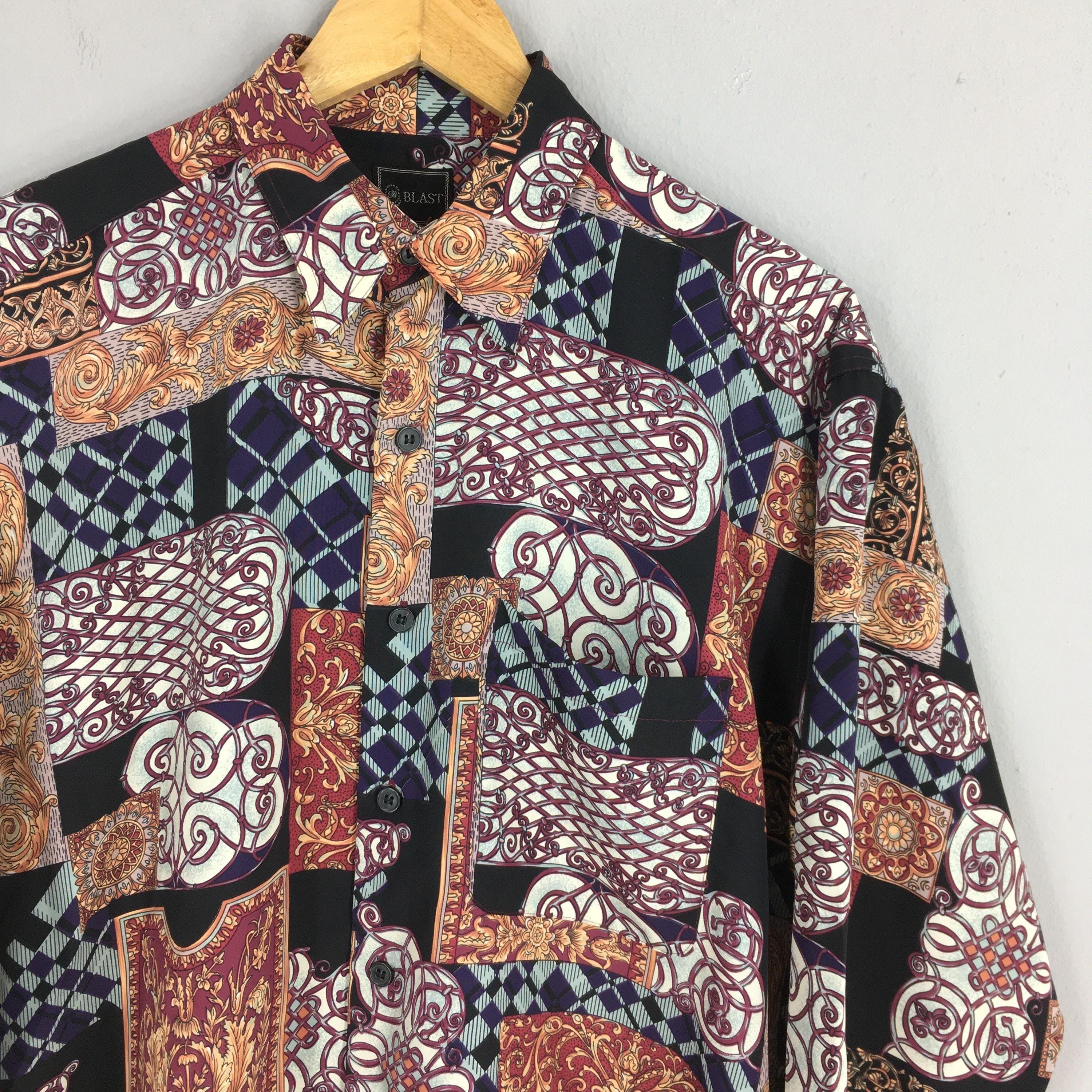 Vintage Vintage 1980s Psychedelic Pattern Art Shirt Medium Size US M / EU 48-50 / 2 - 2 Thumbnail