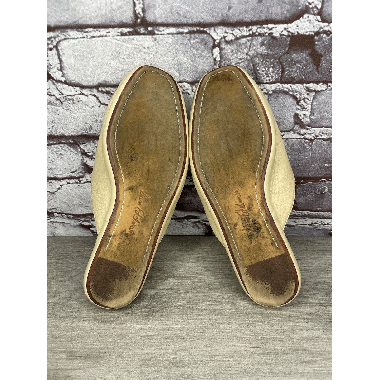 Sam Edelman Sam Edelman Kylar Eggshell Beige Leather Quilted Mules Flats Size US 6 / IT 36 - 7 Thumbnail