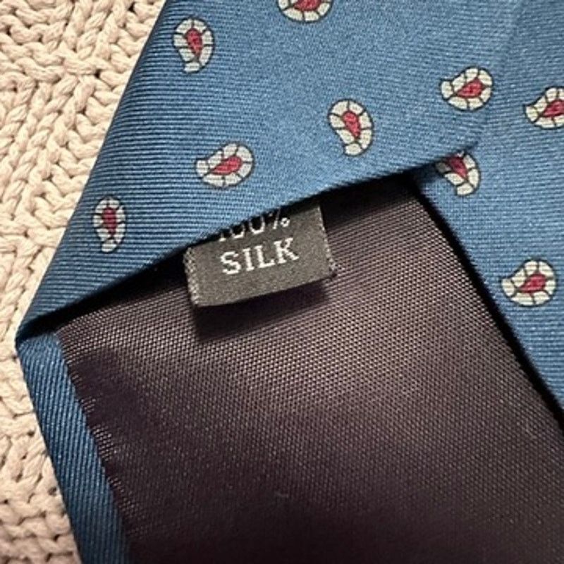 Vintage Vintage Preswick & Moore blue paisley silk tie Size ONE SIZE - 5 Thumbnail