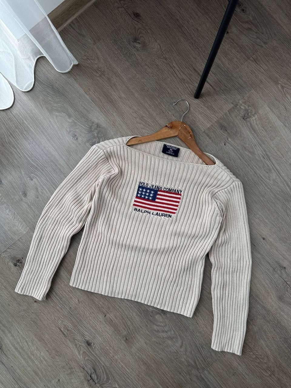Polo Ralph Lauren × Vintage Vintage Polo Jeans Co. Ralph Lauren USA Flag Knit Sweater Size M / US 6-8 / IT 42-44 - 4 Thumbnail