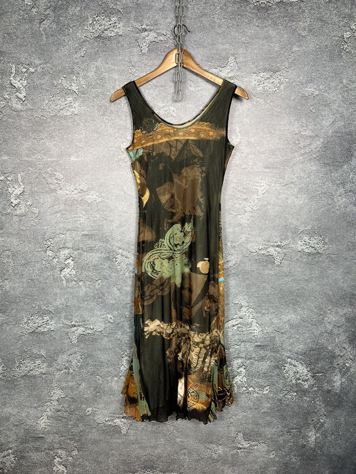 Vintage Vintage KFC All Over Print Mesh Maxi Dress JPG Style Size L / US 10 / IT 46 - 13 Thumbnail