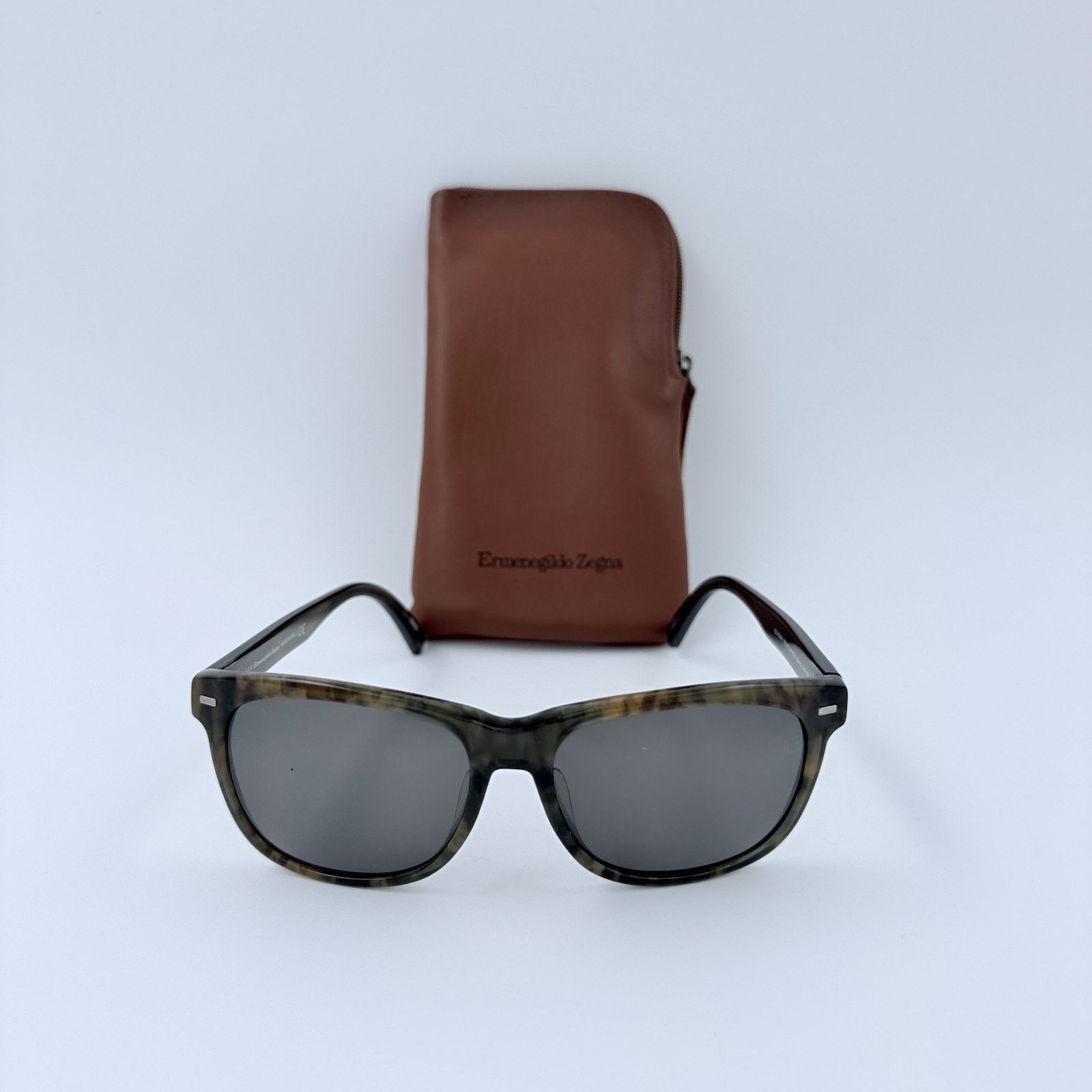Ermenegildo Zegna NEW Ermenegildo Zegna EZ0028-F 55D Polarized Gray Havana Size ONE SIZE - 1 Thumbnail