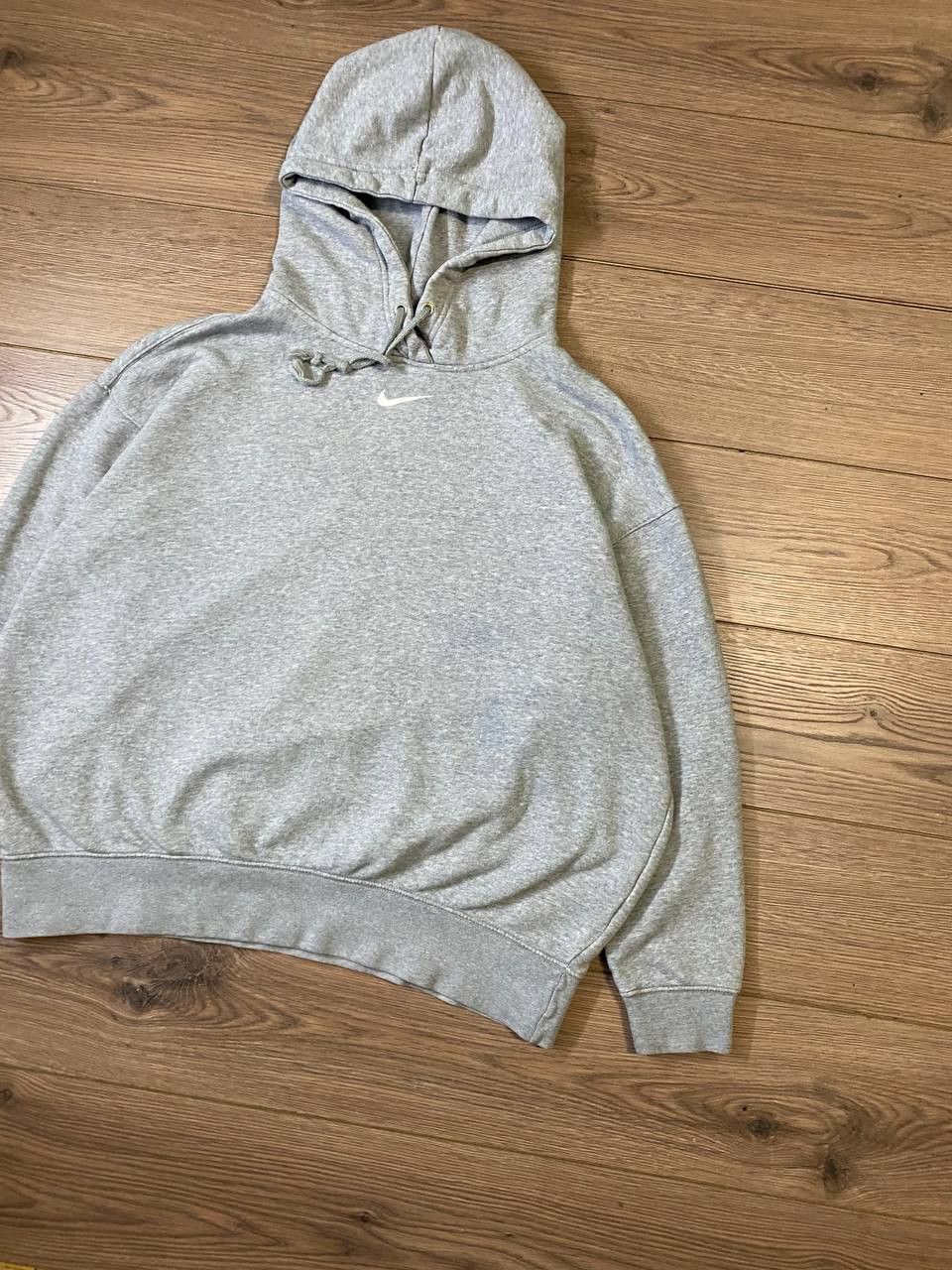 Nike × Vintage Vintage Nike Centre Swoosh Oversized Grey Hoodie Size M Size M / US 6-8 / IT 42-44 - 3 Thumbnail
