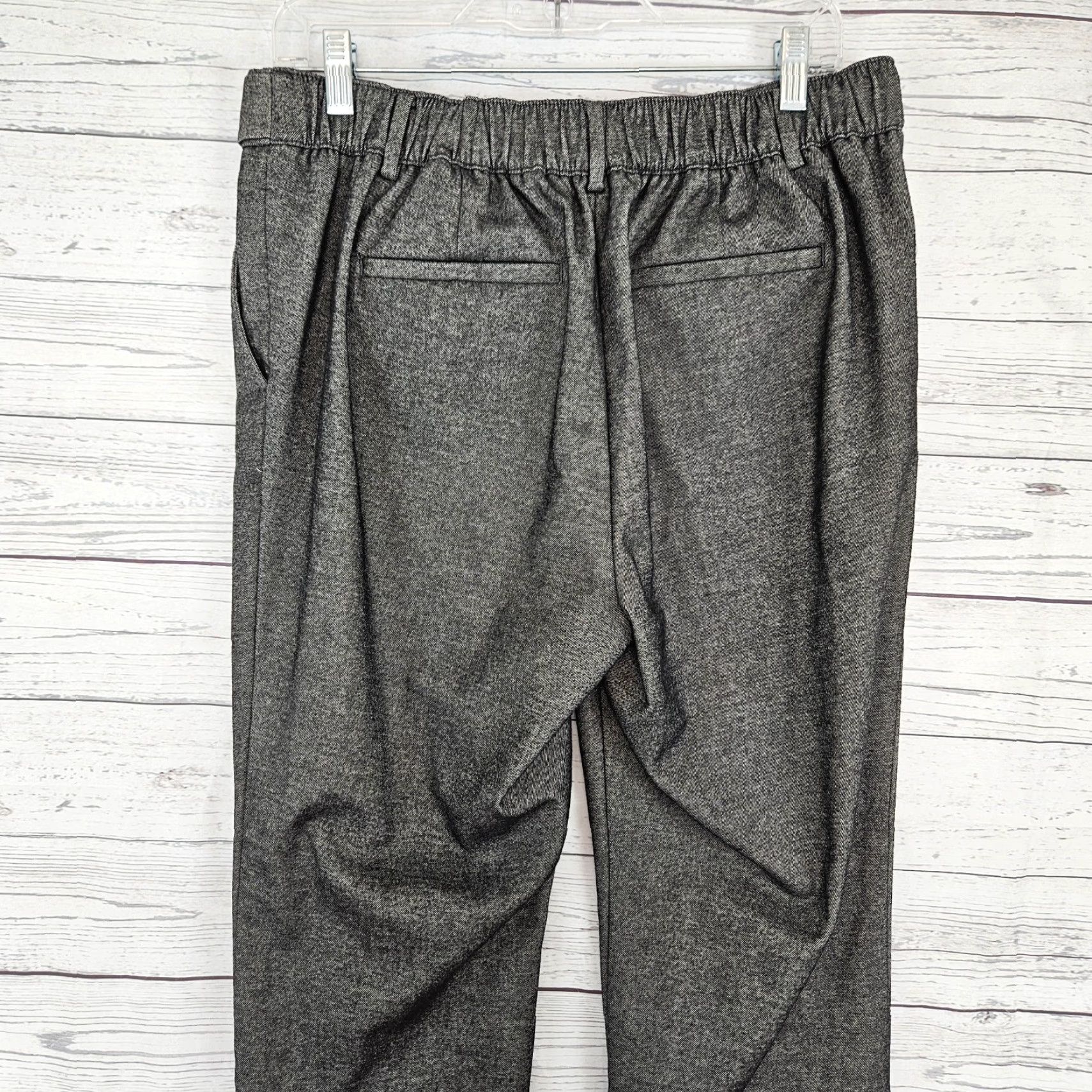 Loft Ann Taylor LOFT Womens Pants Medium Gray Elastic Waist Mid Rise Size 32" / US 10 / IT 46 - 4 Thumbnail