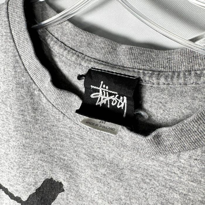 Stussy STUSSY World Tour Tee Crew Neck Streetwear Gray Men's Size