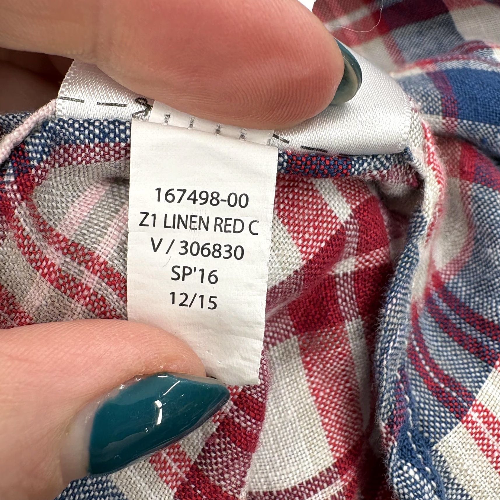 Banana Republic Banana Republic Shirt Mens Small Red Blue Plaid Linen Long Sleeve Camden Fit Size US S / EU 44-46 / 1 - 6 Thumbnail