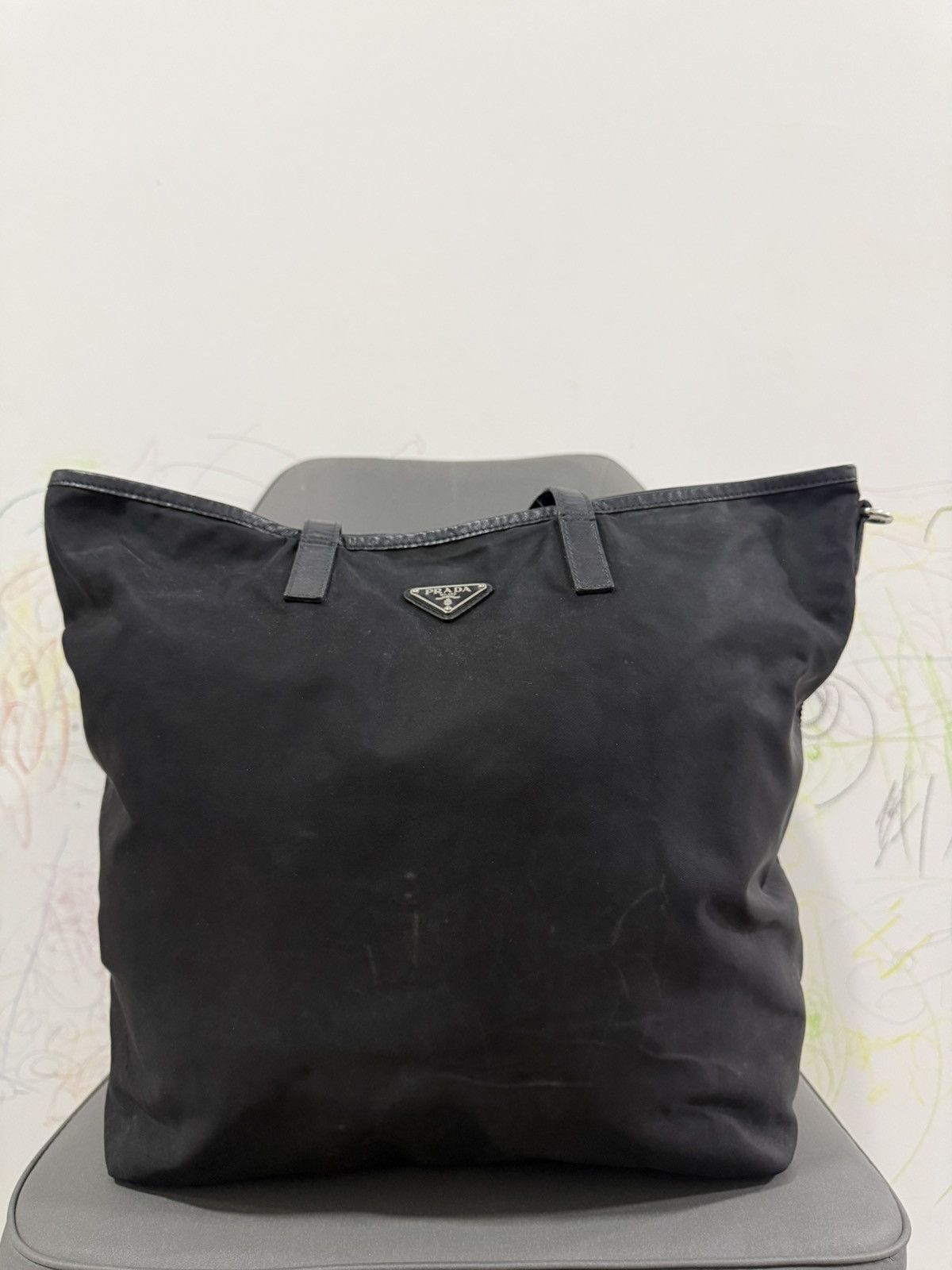 Prada Vintage Prada Black Medium Robot Tote Bag Size ONE SIZE - 2 Thumbnail