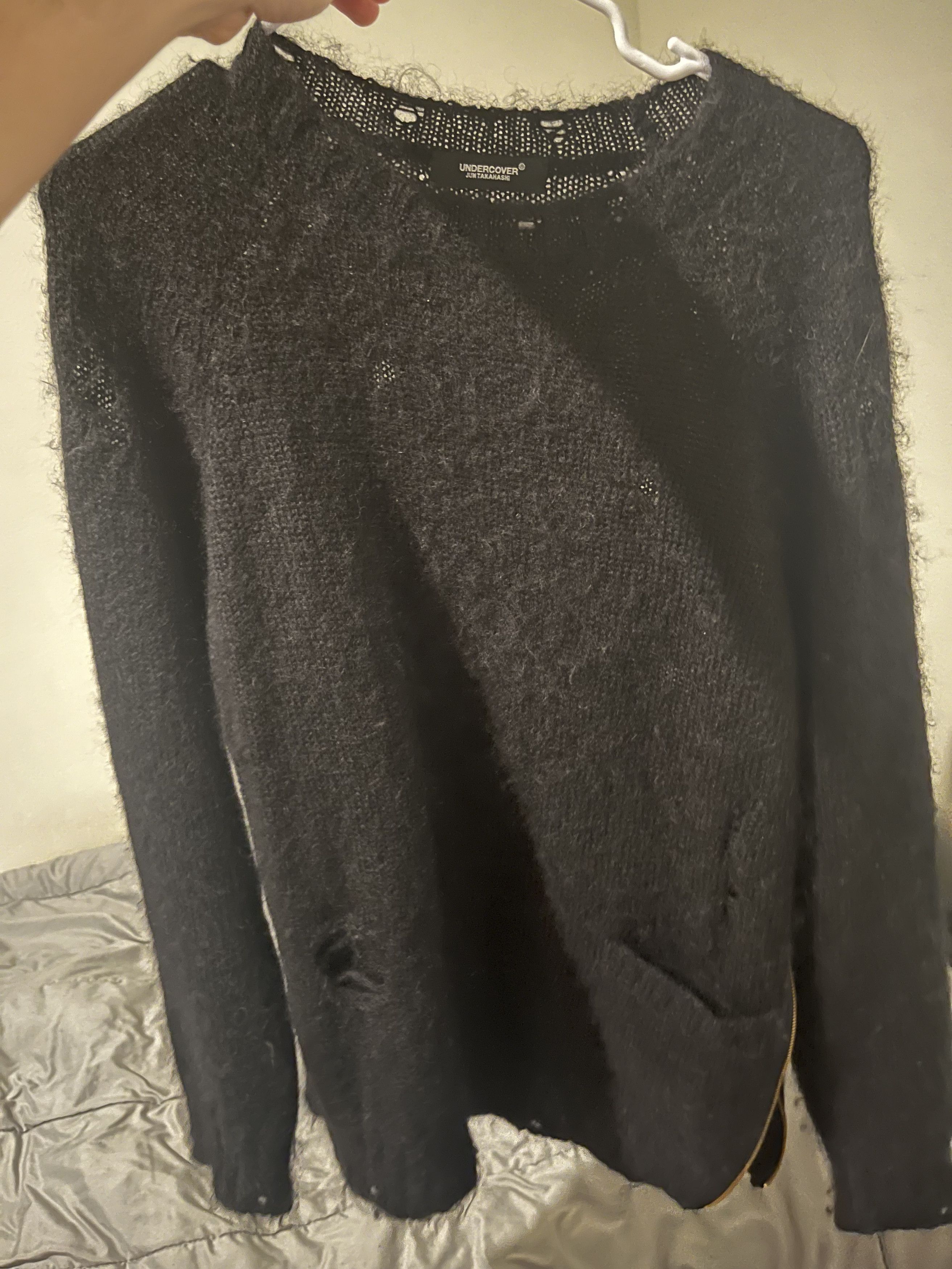 Japanese Brand × Jun Takahashi × Undercover Undercover Jun Takahasi Distressed Sweater Black Size US M / EU 48-50 / 2 - 6 Thumbnail
