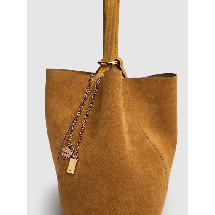 Chloe Chloe Medium Spin Gold Khaki Suede Tote Bag New & Authentic Size ONE SIZE - 3 Thumbnail