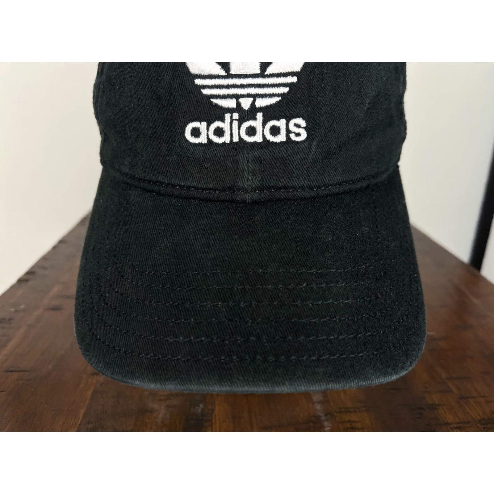 Adidas Adidas Hat Cap Adjustable One Size Black Cotton Twill Embroidered Trefoil Baseball Cap Mens Hat Size ONE SIZE - 3 Thumbnail