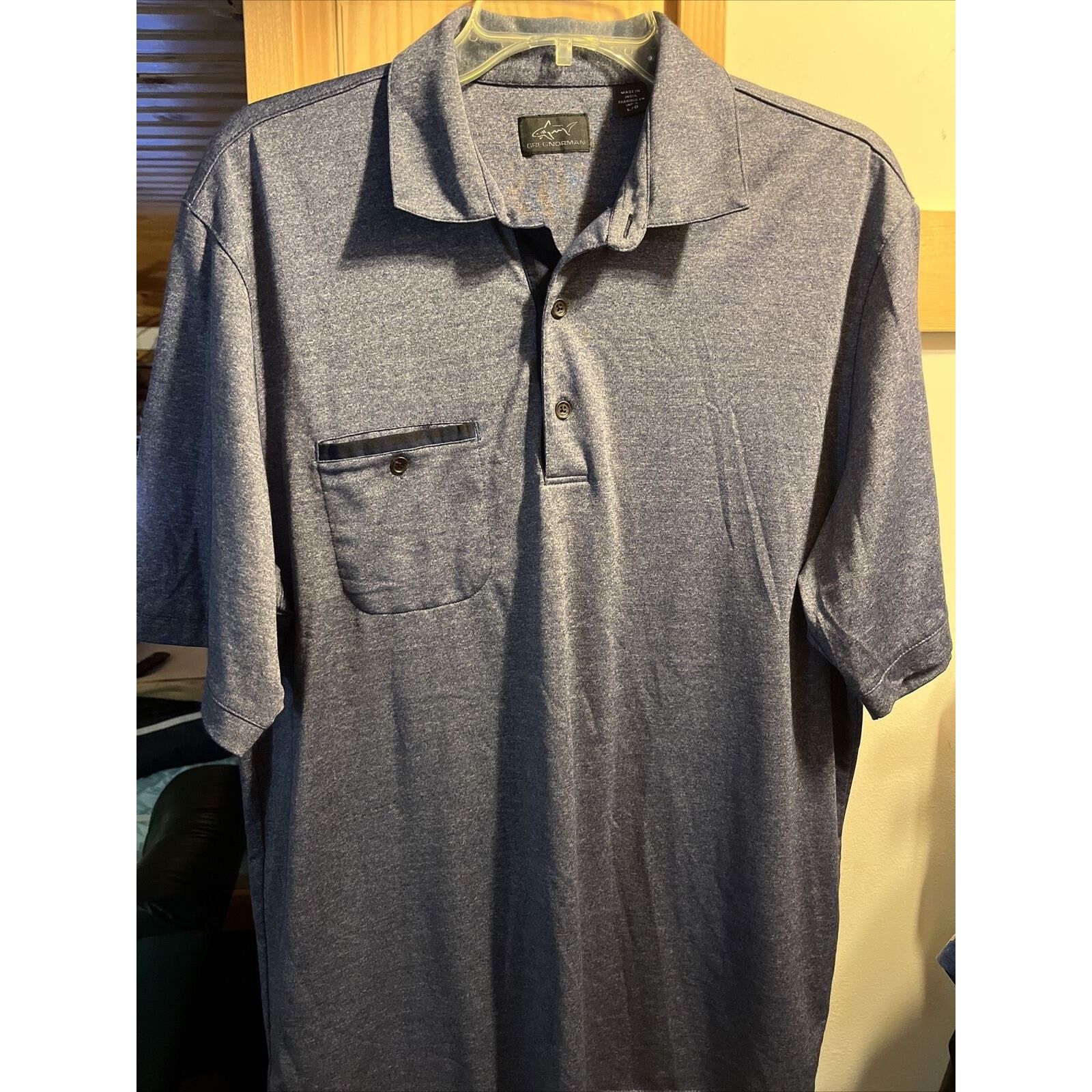 Greg Norman Greg Norman Men’s Large Gray SS Cotton Polyester Polo Shirt Size US L / EU 52-54 / 3 - 2 Thumbnail