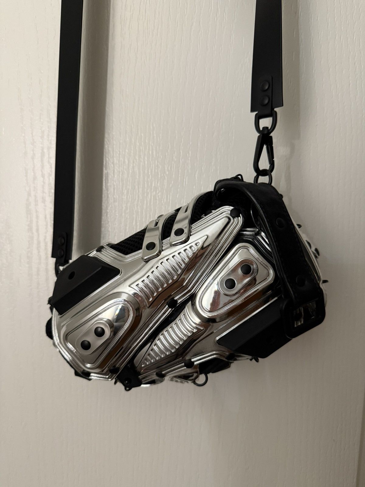 Innerraum INNERRAUM Silver & Black Panelled Crossbody Bag Size ONE SIZE - 1 Thumbnail