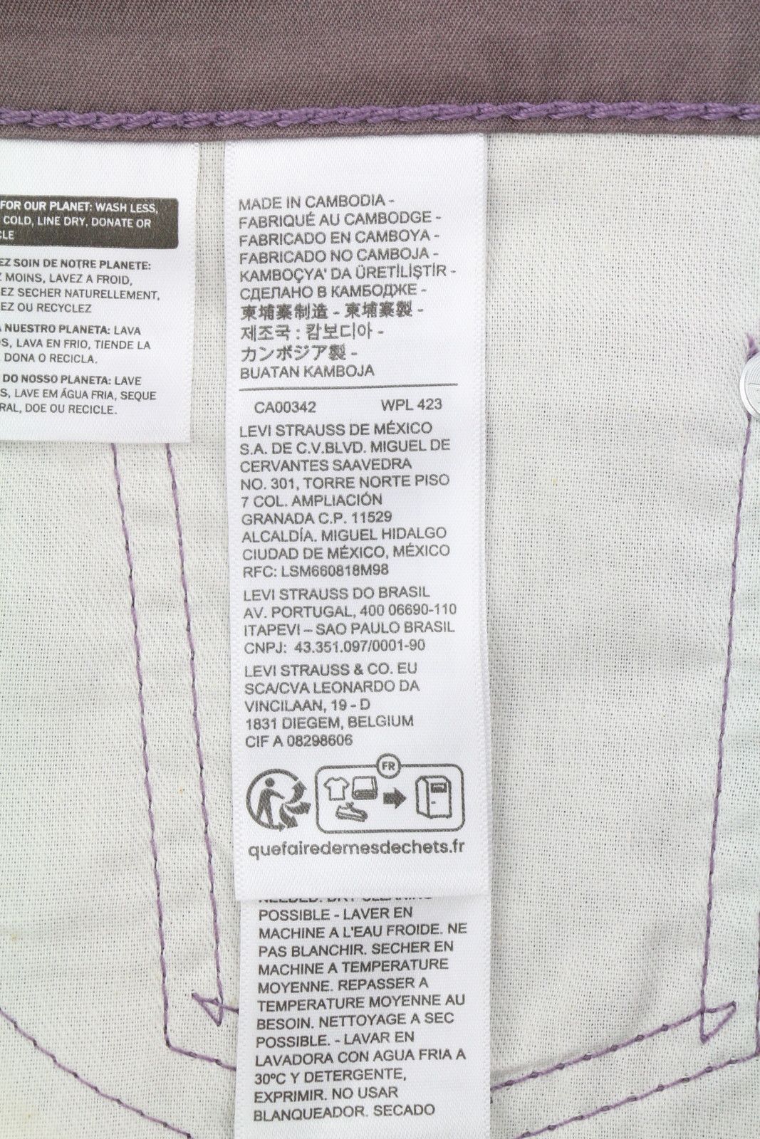 Levi's 502 W32/L32 Tapered Zip Pants Purple Logo 87053 Size US 32 / EU 48 - 7 Thumbnail