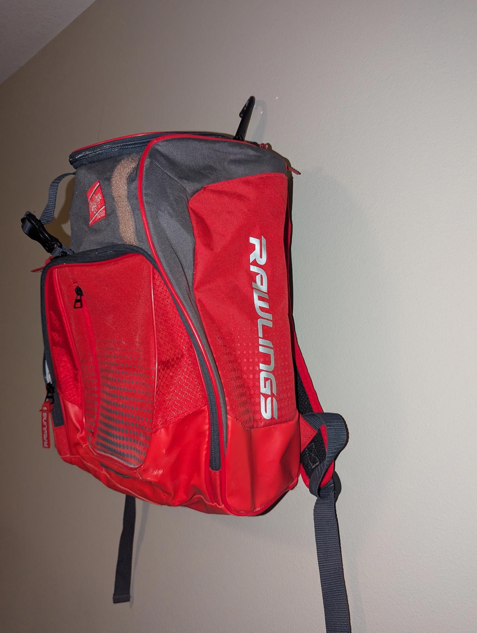 Designer Vintage Rawlings Red Sports Backpack Size ONE SIZE - 3 Thumbnail