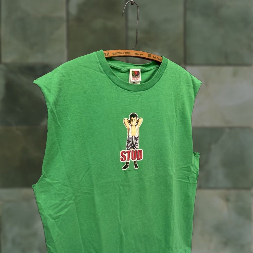Vintage VINTAGE 90s Little Rascals Tee Shirt Stud Green Cut Off XL Men Shirt Size US XL / EU 56 / 4 - 1 Thumbnail