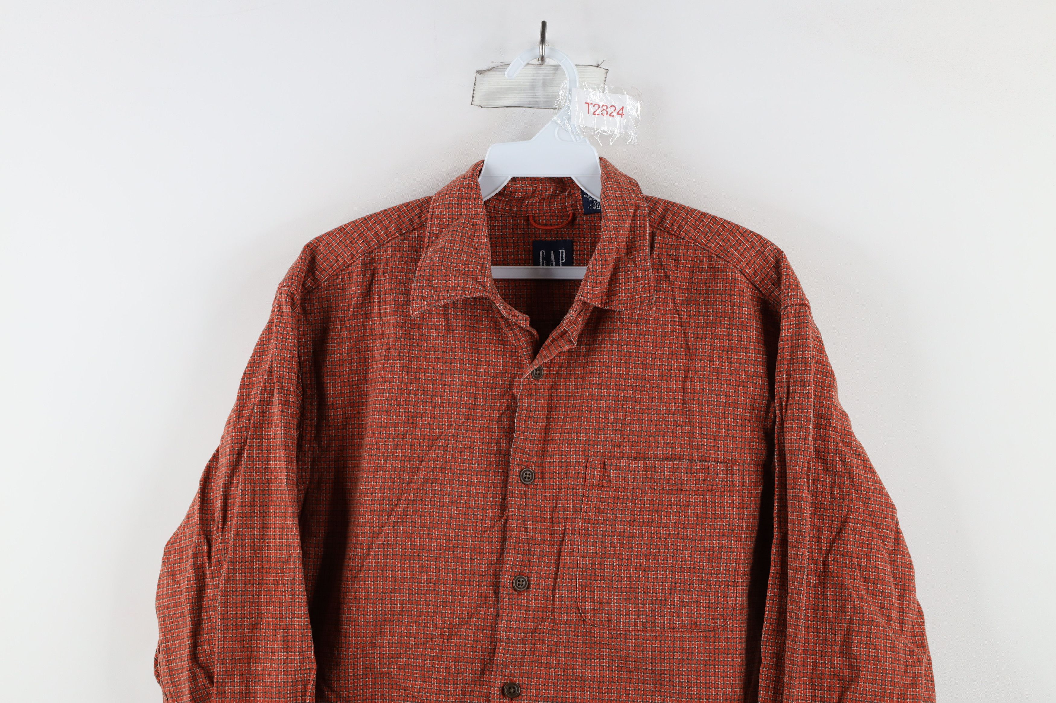 Gap × Vintage Vintage 90s Gap Heavyweight Collared Button Shirt Orange Size US M / EU 48-50 / 2 - 2 Thumbnail