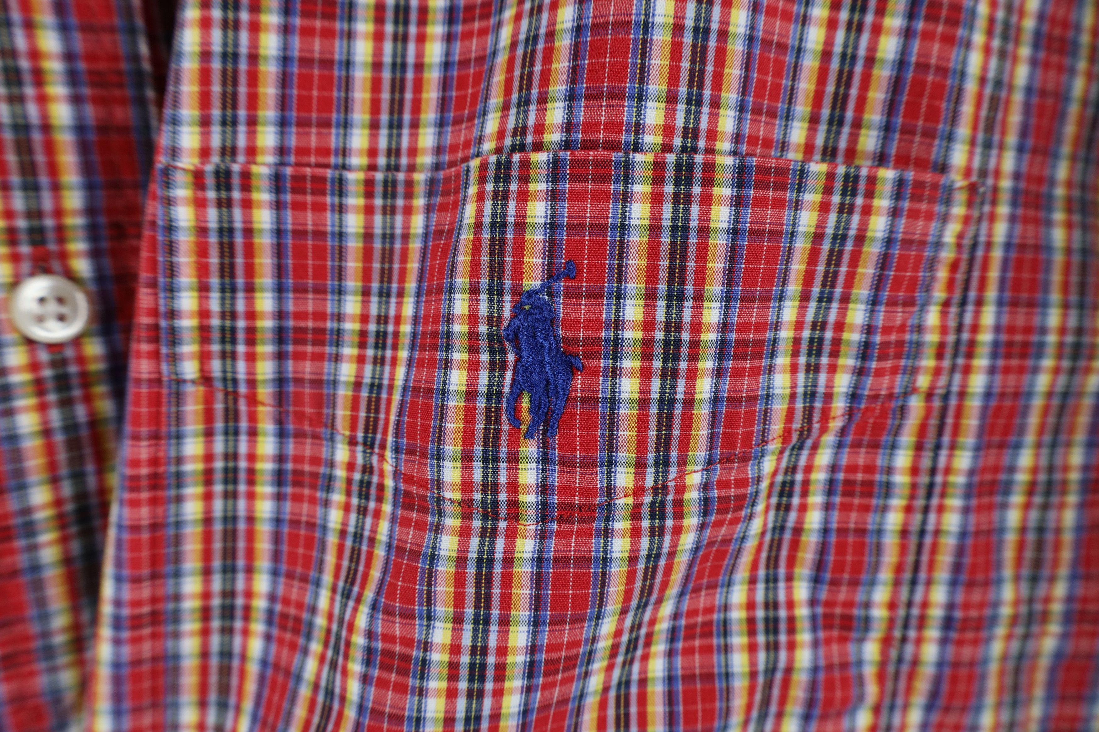 Ralph Lauren × Vintage Vintage 90s Ralph Lauren Rainbow Plaid Button Down Shirt Size US XL / EU 56 / 4 - 4 Thumbnail