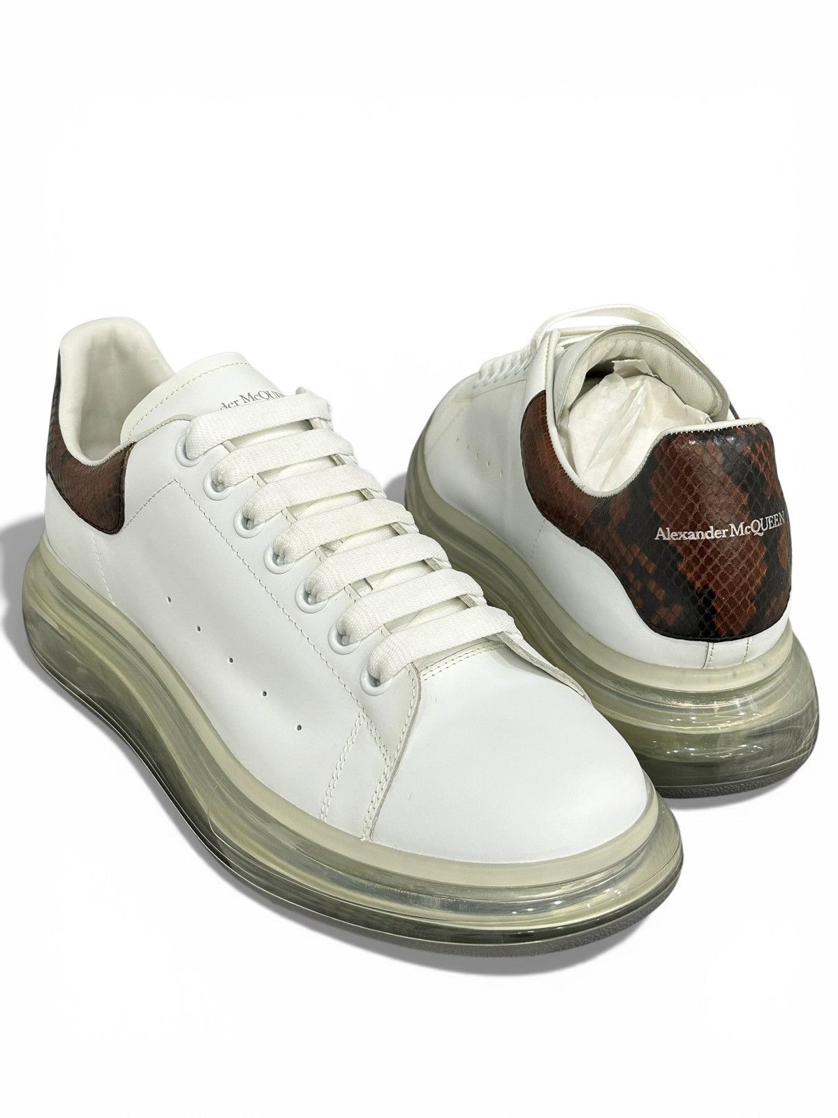 Alexander McQueen Clear Sole Snakeskin Sneakers