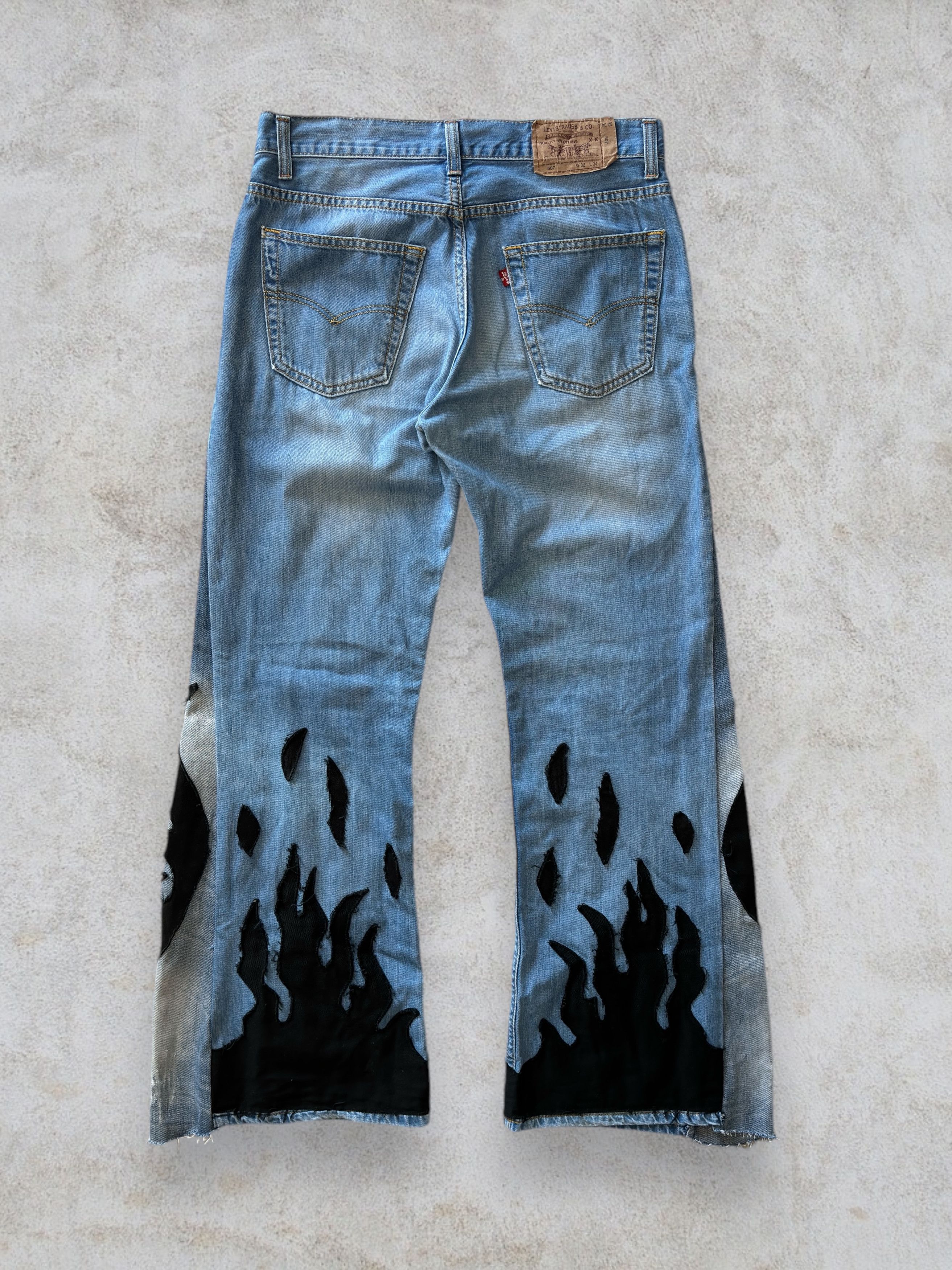 archive wide flared 少なかれ fade denim Y2K 