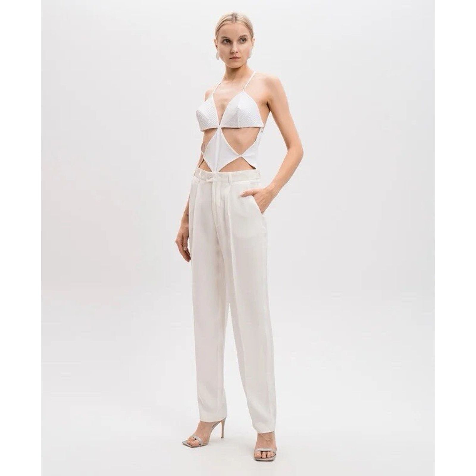 Jean Paul Gaultier Jean Paul Gaultier White bodySuit With Curly Cutouts Women’s Size ONE SIZE - 3 Thumbnail