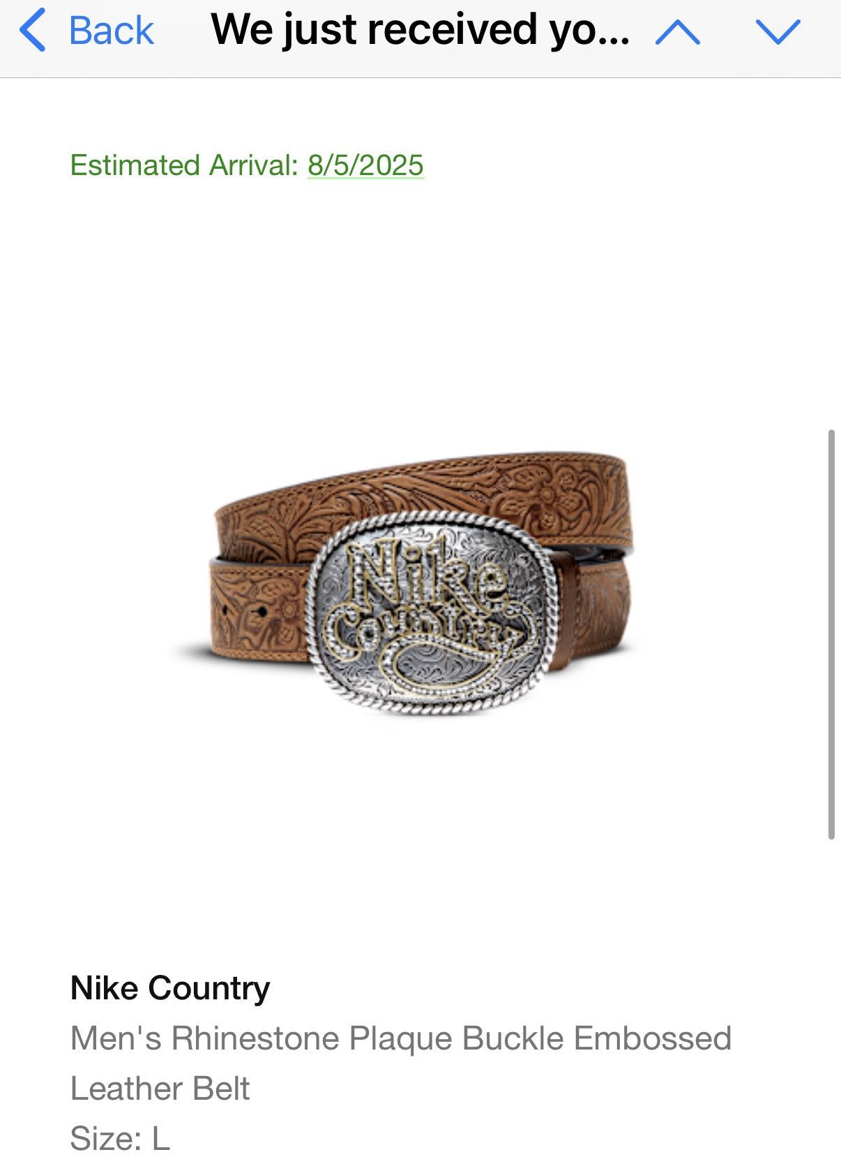 Nike Nike Country Plaque Buckle Embossed Leather Belt Size: L Size 38 - 1 Preview