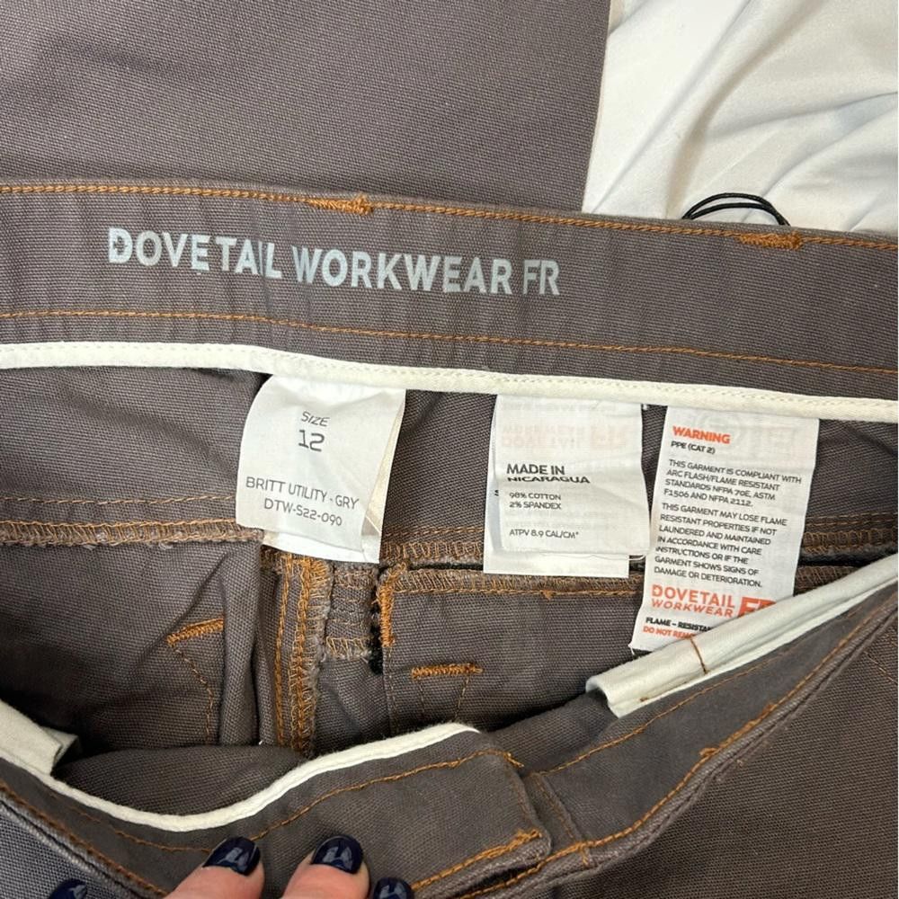 Designer NWT - Dovetail Workwear Britt Utility Grey Canvas, 12 Size 34" / US 12 / IT 48 - 9 Thumbnail