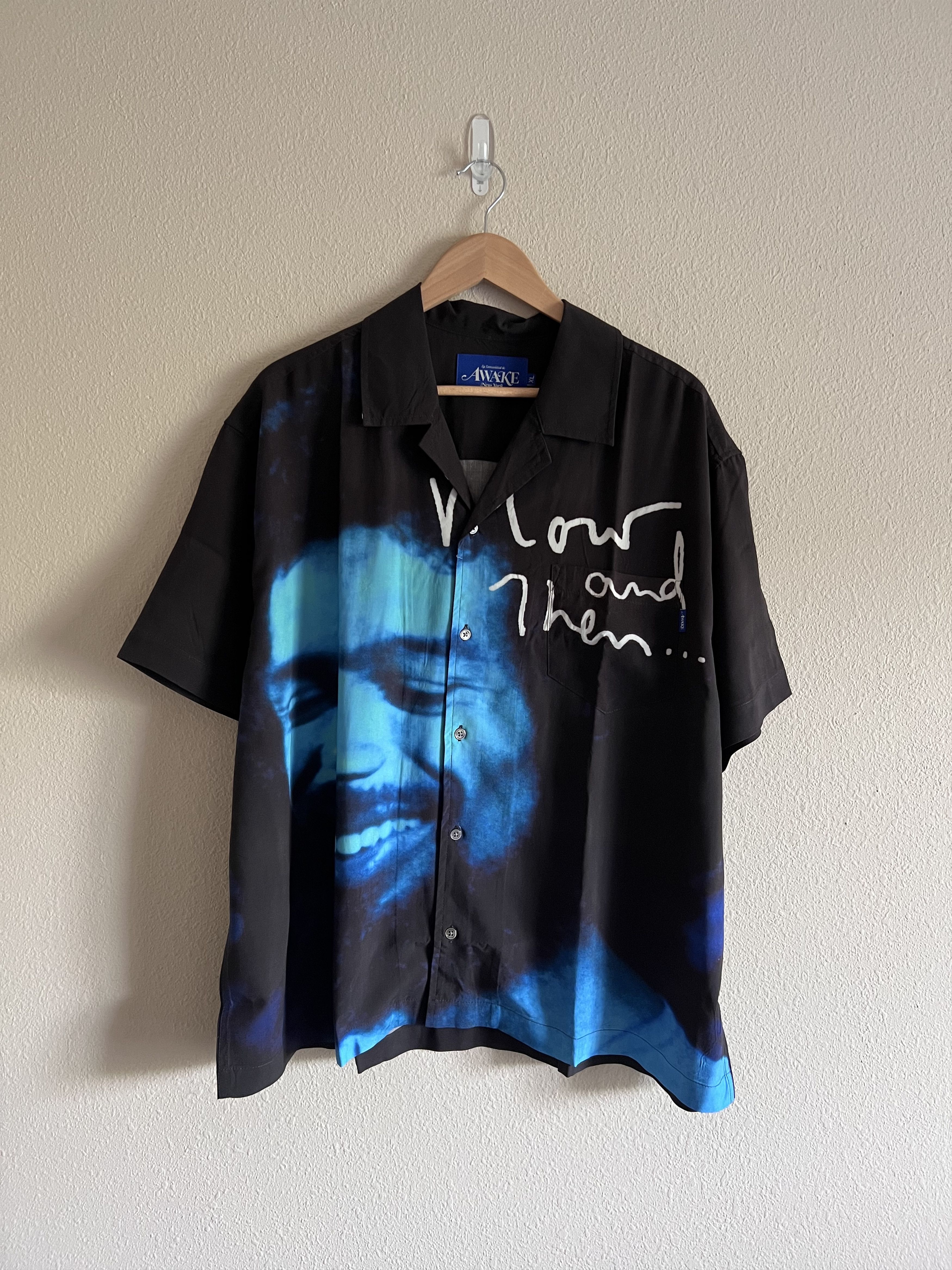 image of Awake Ny Gil Scott Heron Camp Collar Shirt In Black, Men's (Size XL)