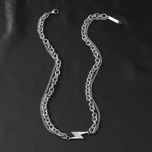 Other Bolt Chrome Chain Silver Goth God Vibe Necklace Size ONE SIZE - 3 Thumbnail