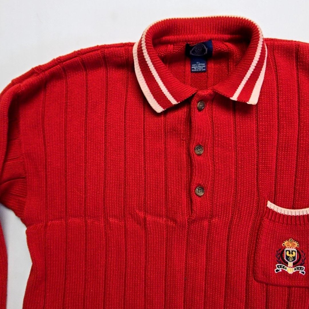 Gap Vintage Gap Red Knit Polo Sweater Embroidered Ribbed XL Y2K Size US XL / EU 56 / 4 - 3 Thumbnail