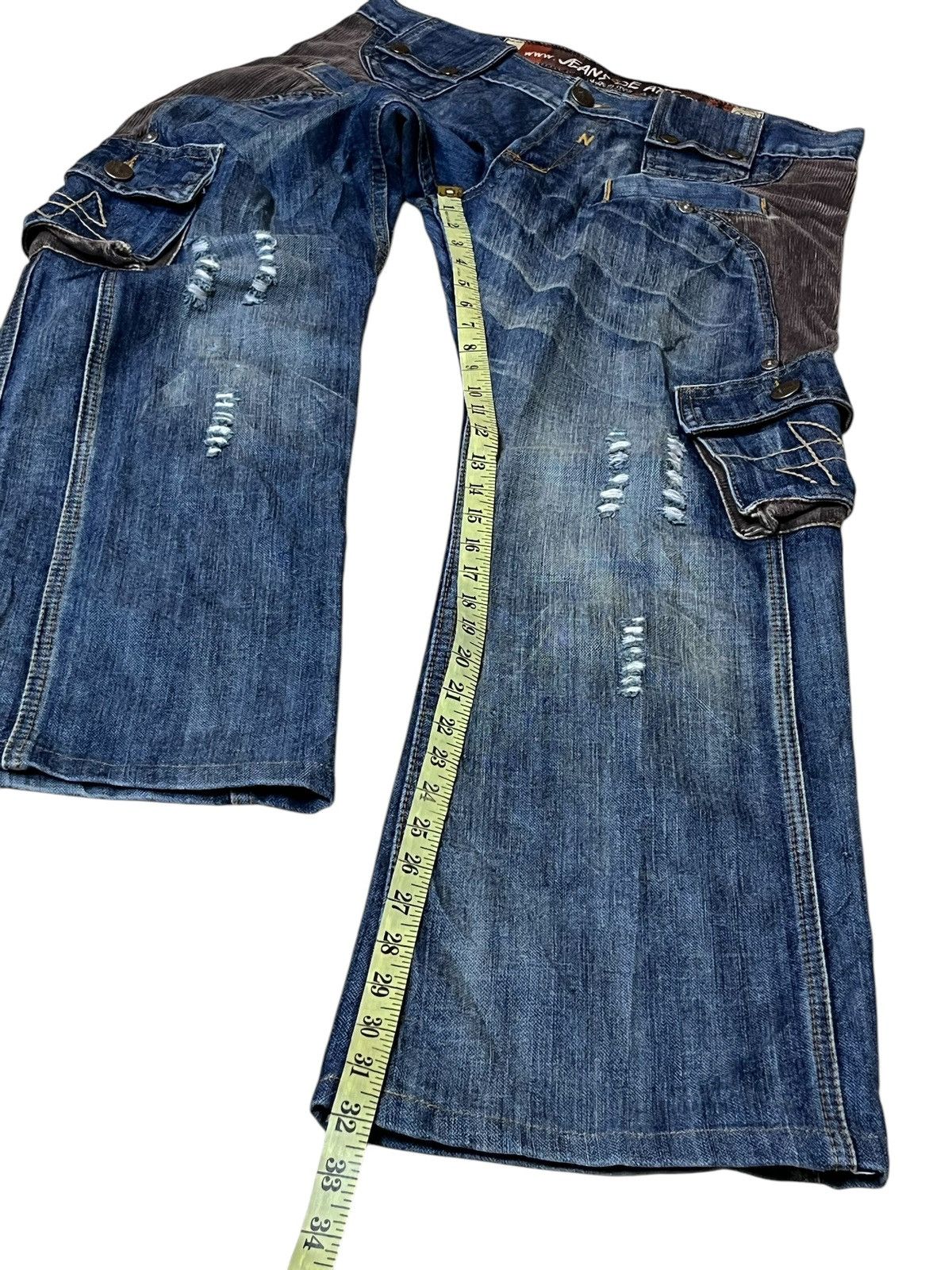 Japanese Brand JAPANESE ARCHIVE Y2K JEANS DE ART BONDAGE CARGO FLARED JEANS Size US 34 / EU 50 - 14 Thumbnail