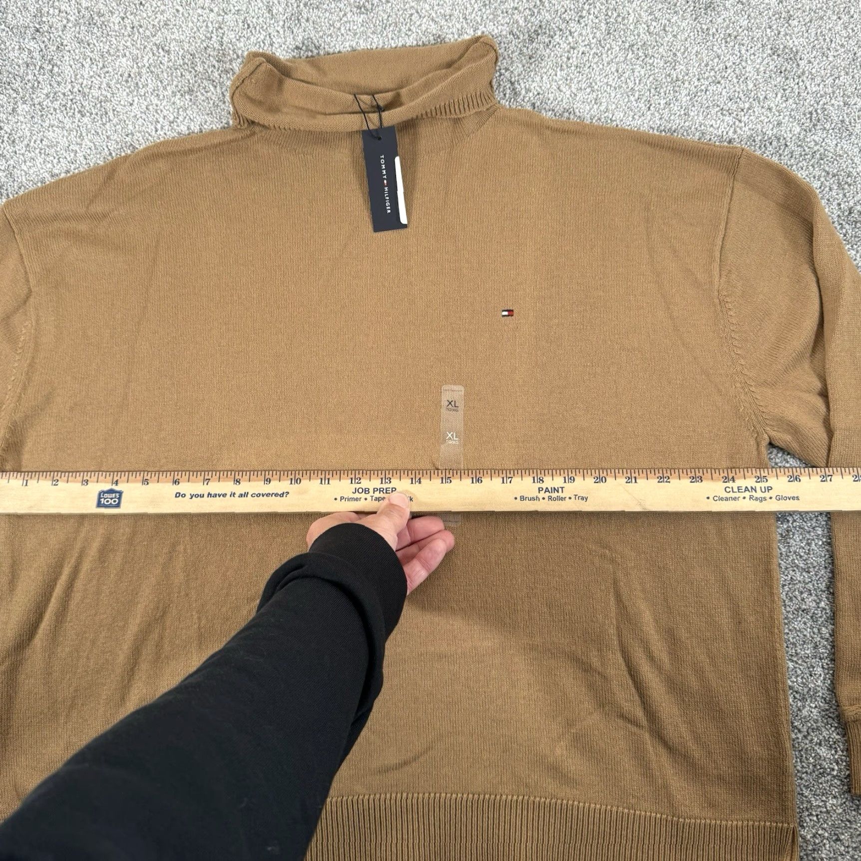 Tommy Hilfiger Tommy Hilfiger Sweater Womens XL Relaxed Fit Mockneck Academia Preppy Tan Size XL / US 12-14 / IT 48-50 - 6 Thumbnail
