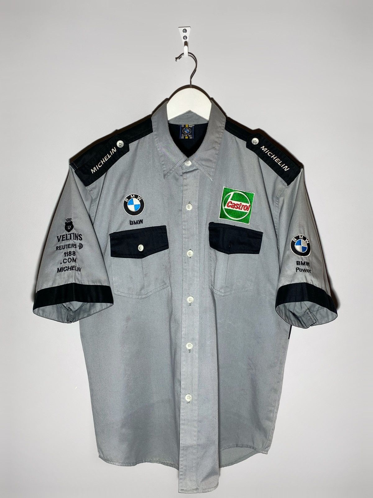BMW 🔥 BMW VINTAGE Y2k RACING SHORT SLEEVE SHIRT Size US XXL / EU 58 / 5 - 2 Thumbnail